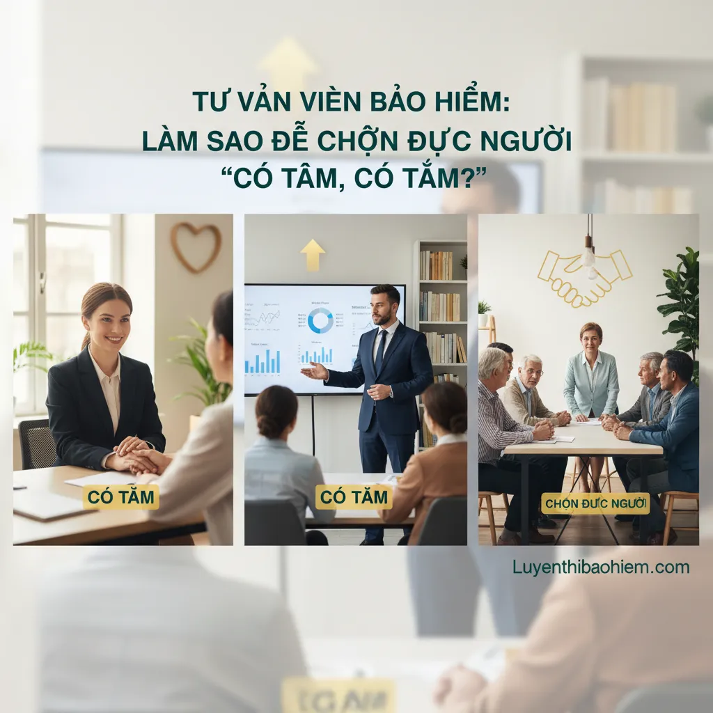 Ba từ khóa hoặc cụm từ khóa chính từ tiêu đề "Tư Vấn Viên Bảo Hiểm: Làm Sao Để Chọn Được Người "Có Tâm, Có Tầm"?":